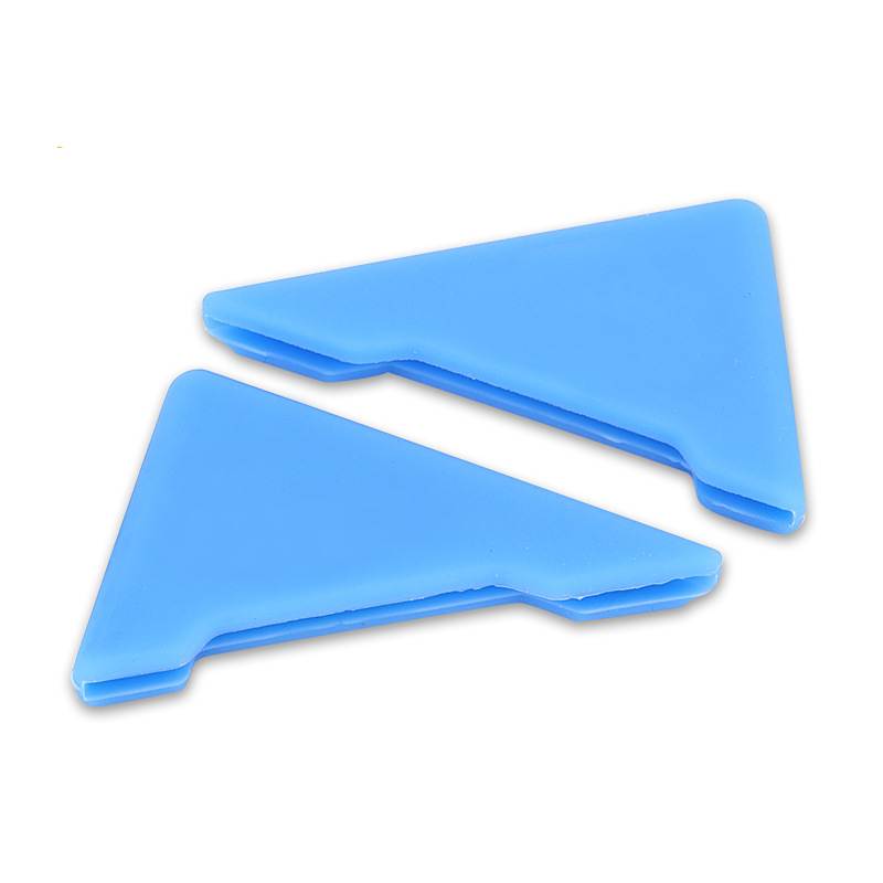 Protectores anticolisión para esquina de puerta de coche, cubierta triangular de puerta delantera de coche, pegatina de seguridad antióxido de silicona, 2 uds.: blue 1Pair