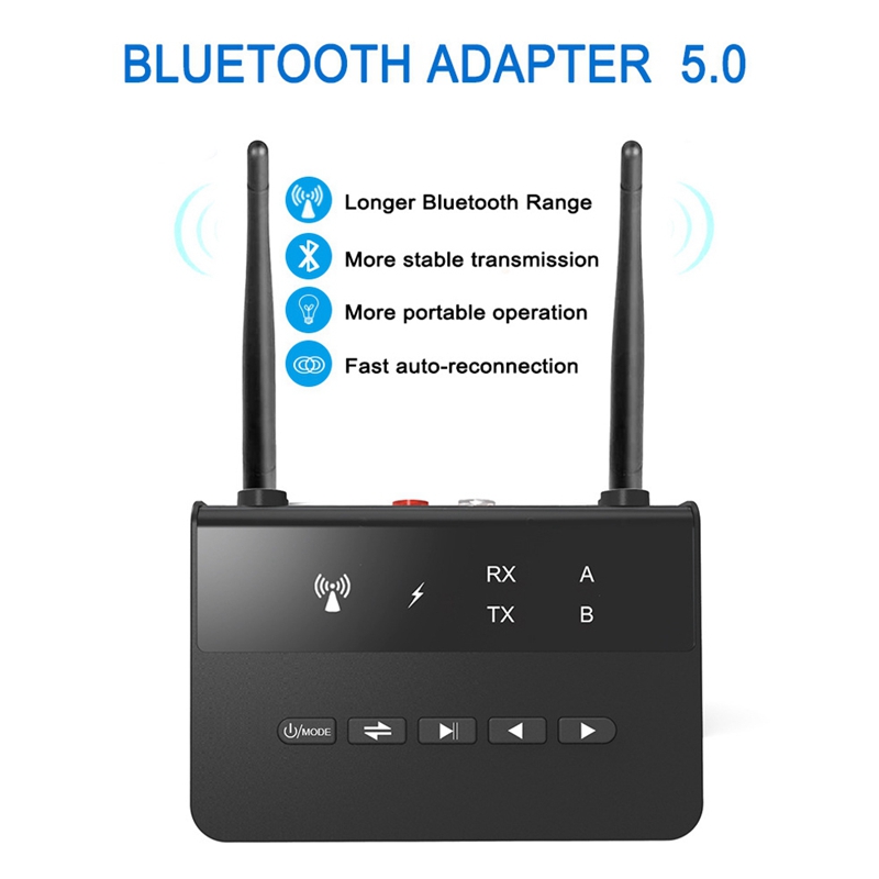 Aptx ii aac 80m bluetooth 5.0 sender/empfänger 3.5mm aux rca usb stereo-audio-funkadapter-dongle für auto, tv und pc