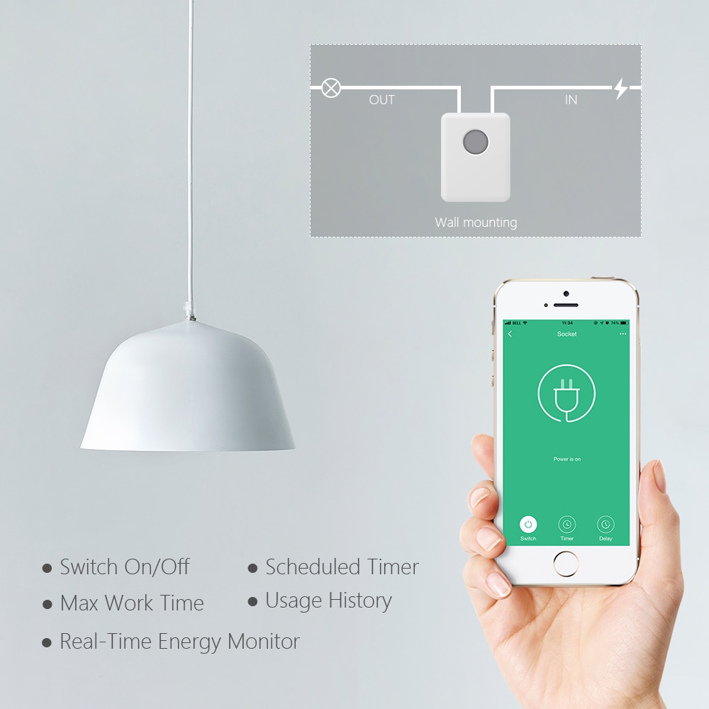 Bestcon Komende SCB1E Smart Home Automation App Wifi Controlled Timer Wandschakelaar Voor Broadlink App