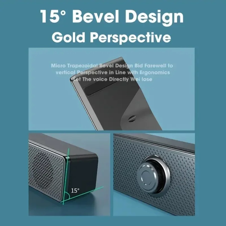 Trådløs bluetooth og pc-soundbar med kabel, usb-drevet soundbar til tv, pc, bærbar computer, gaming, hjemmebiograf, surroundlydsystem