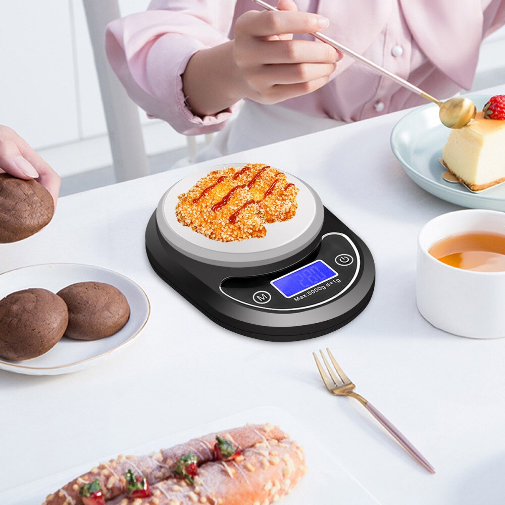 1PC Kitchen Scale Baking Electronic Scale High Precision Digital Cooking Scale for Home Daily Use Food Without Battery (Silver,