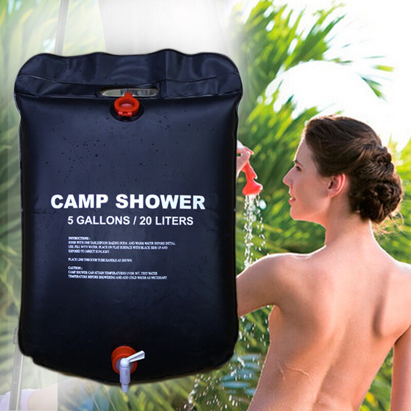 2 x 20L Camping Shower bag- Portable Solar Heated 5 Gallon/20 Litre Travel Shower bag - Black