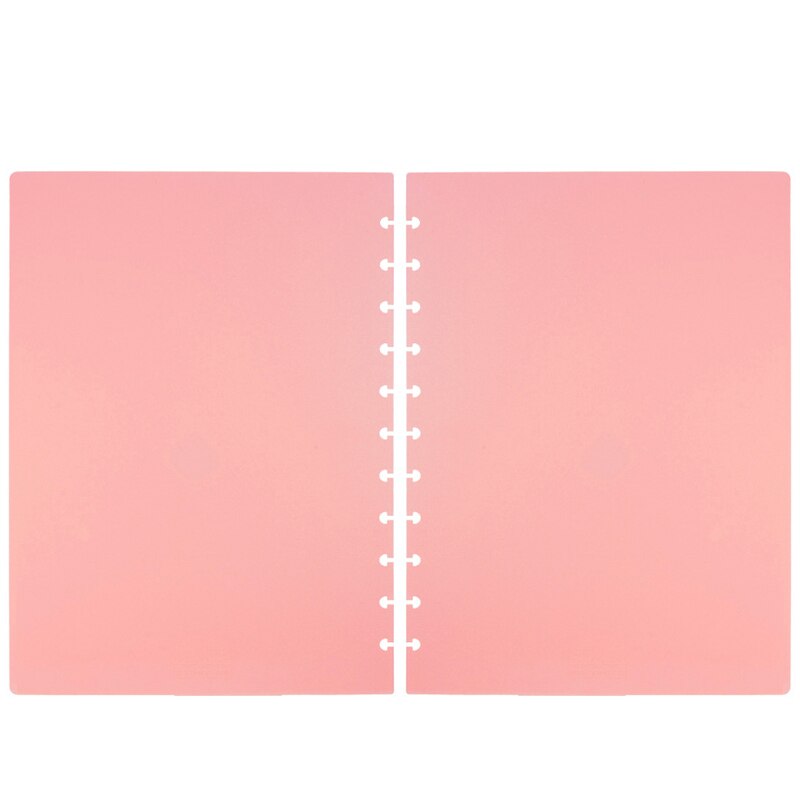 Couverture pour carnet de notes à feuilles mobiles, 2 feuilles, taille Multiple, trou en forme de champignon, coque de protection de Page intérieure, plastique PP couleur, fournitures de bureau: Pink / A4