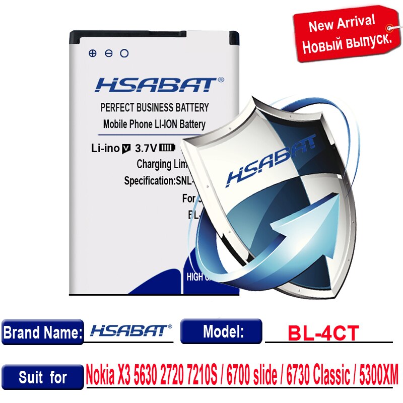 HSABAT Battery for Nokia BL-4B BL-4D BL-4C BL-4CT BL-4U BL-5B BL-5BT BL-5C BL-5CT BL-5J BP-5M BP-6X BL-6Q BLC-2 BLD-3 BLB-2: BL-4CT