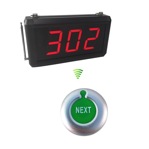 Queue Calling System with Next control button can add the number one by one and K-302 display: silver-green button / US