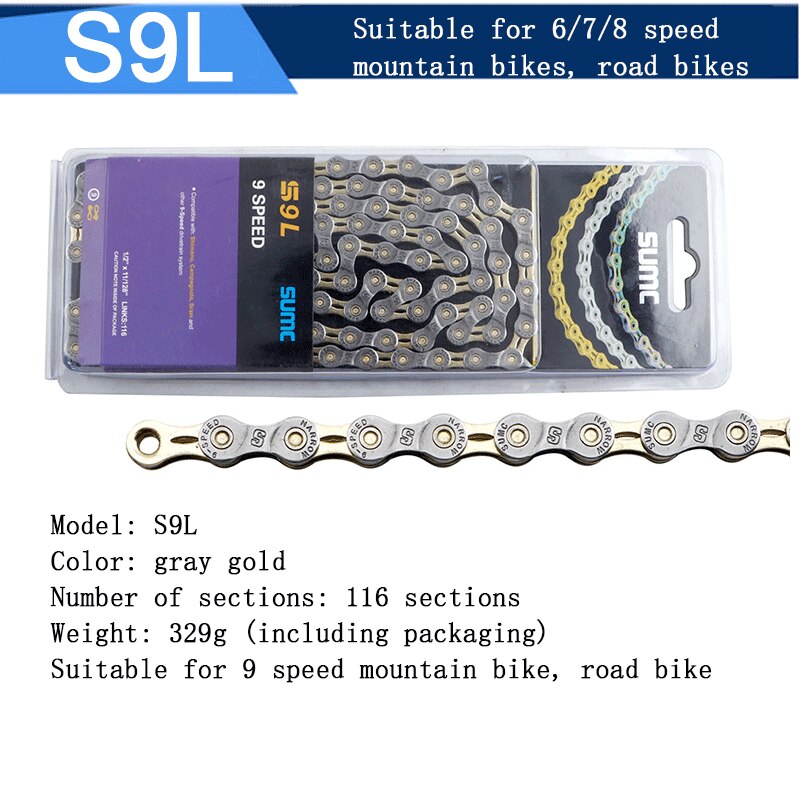 SUMC bicycle chain half hollow 8 speed 9 10 11 12 speed mountain bike chain road bike chain