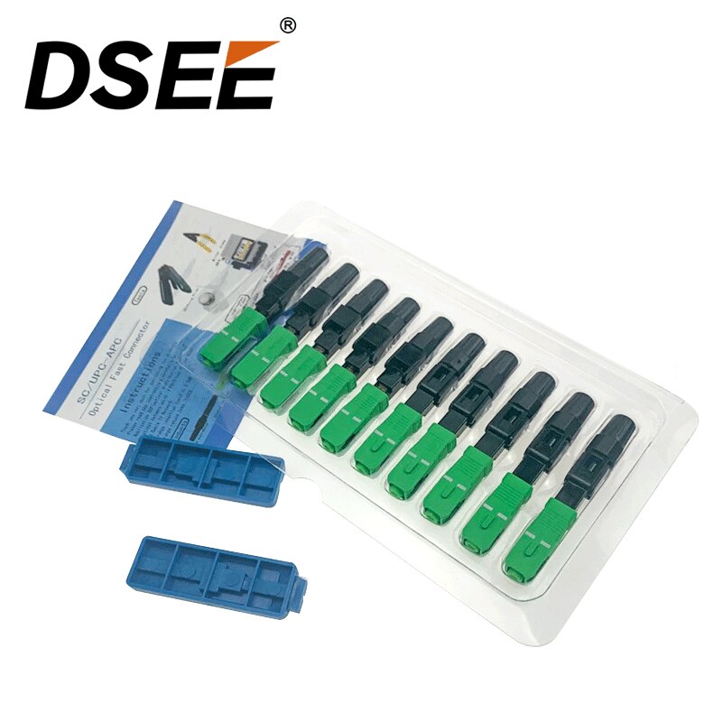 100pcs FTTH SC APC Single Mode Fiber Optic SC APC Quick Connector SC APC FTTH Fiber Optic Fast Connector