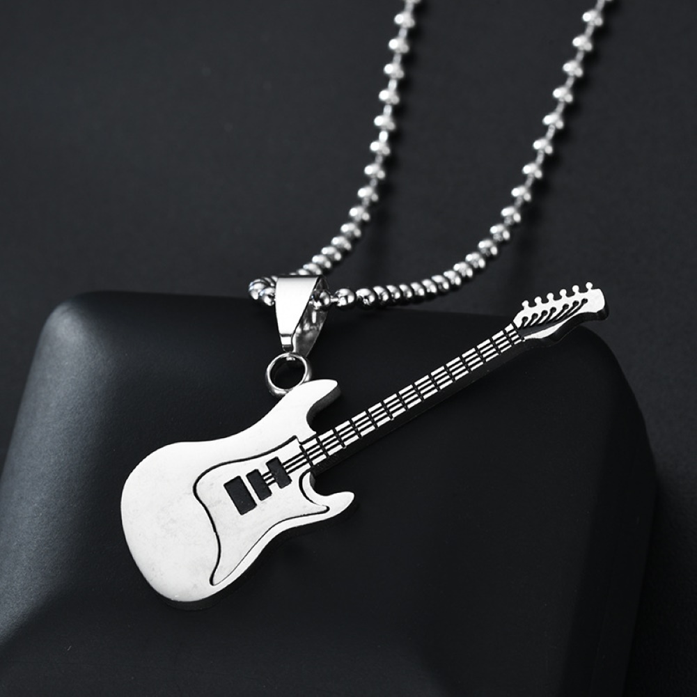 Elektrisk guitar vedhæng lang kæde halskæde musik elsker guitar