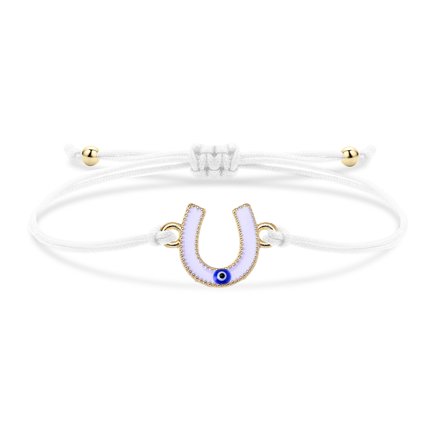 Zinklegering Emaille Hoefijzer Geluksbrenger Armband Vrouwen Meisje Kleurrijk Zwart Wit Rood Blauw Paars String Handgemaakte Sieraden Aanwezig: Donker Goud