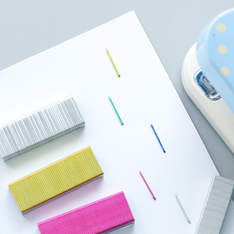 1 Pack 10/12mm Colorful Stapler Book Staples Silver / Color Stainless Steel Staples School Office Binding Supplies Papeleria