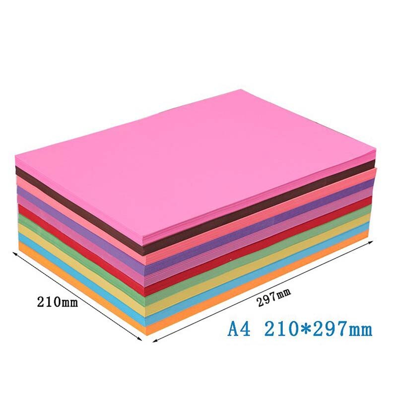 A4 Kopie Papier Geschäft Papier drucken Dokument 100 blätter Hinweis Papier Doppelseitige Farbe Handwerk Origami Mehrere Farben Optional