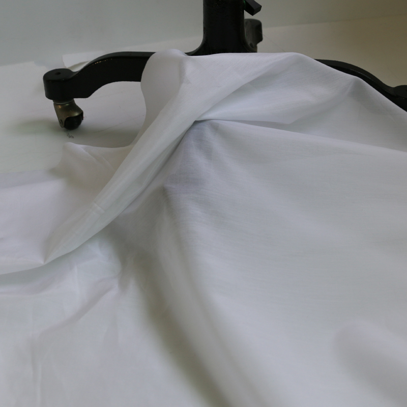 Tela de forro interior para vestido, Material de mezcla de algodón y seda, blanco puro, fino y transpirable, 50cm x 140cm