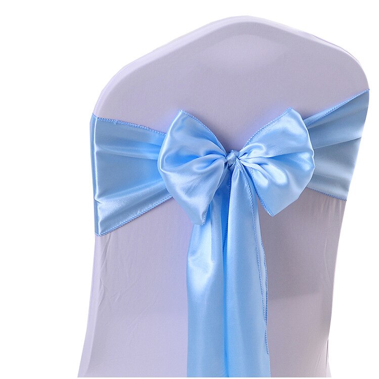Cintas de lazo para silla de satén, cintas para decoración de Silla, boda, evento de Hotel, banquete, 50 Uds.,