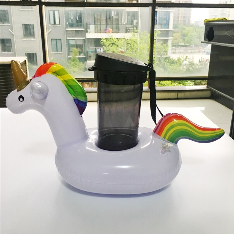 Mini unicorn coasters oppustelig kop og alle slags luftpuder holder drikkebåde sommer poolfest hawaii strandfest
