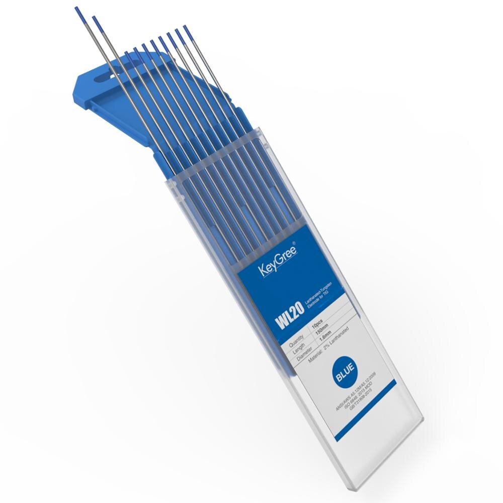 Électrode professionnelle de tungstène de KeyGree 1.6mm * 10 longueur: tige de TIG de 150mm pour la Machine de soudure de TIG/torche de TIG: WL20-1.6