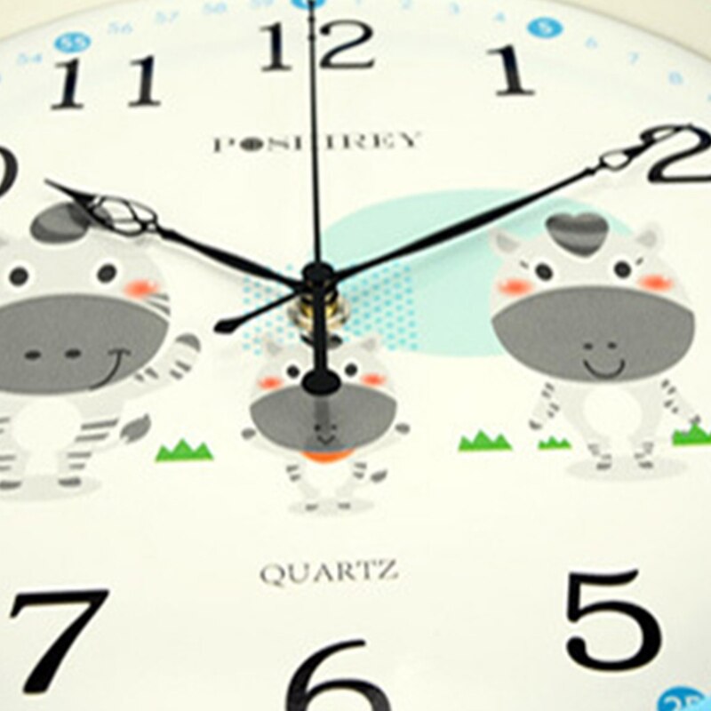 Mute Wall Clock Simple Style Cartoon Milk Cow Pattern Clock Nursery Home Living Room Children's Room Bedroom Decoration