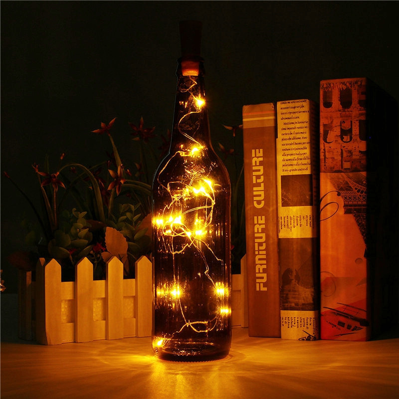 Guirnalda LED de 2M, guirnaldas de luces de alambre de cobre para botella de vidrio artesanal, decoración para fiestas, bares, bodas, navidad o San Valentín
