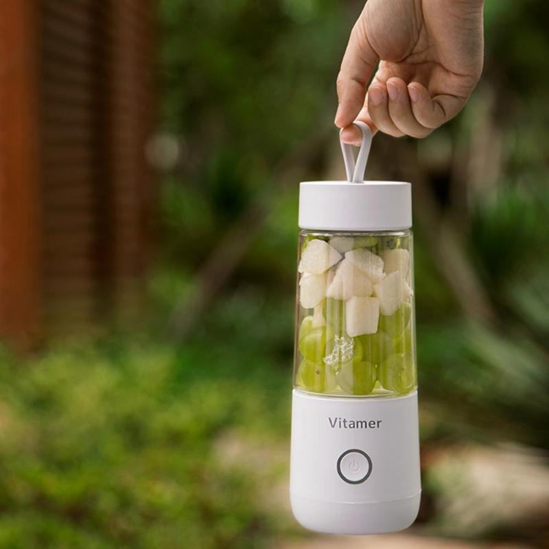 350/380ml 4 terää kannettava mehupuristin kuppi usb ladattava tehosekoitin smoothie hedelmä-vihannessekoitin soijapapujäämurskain lihamylly