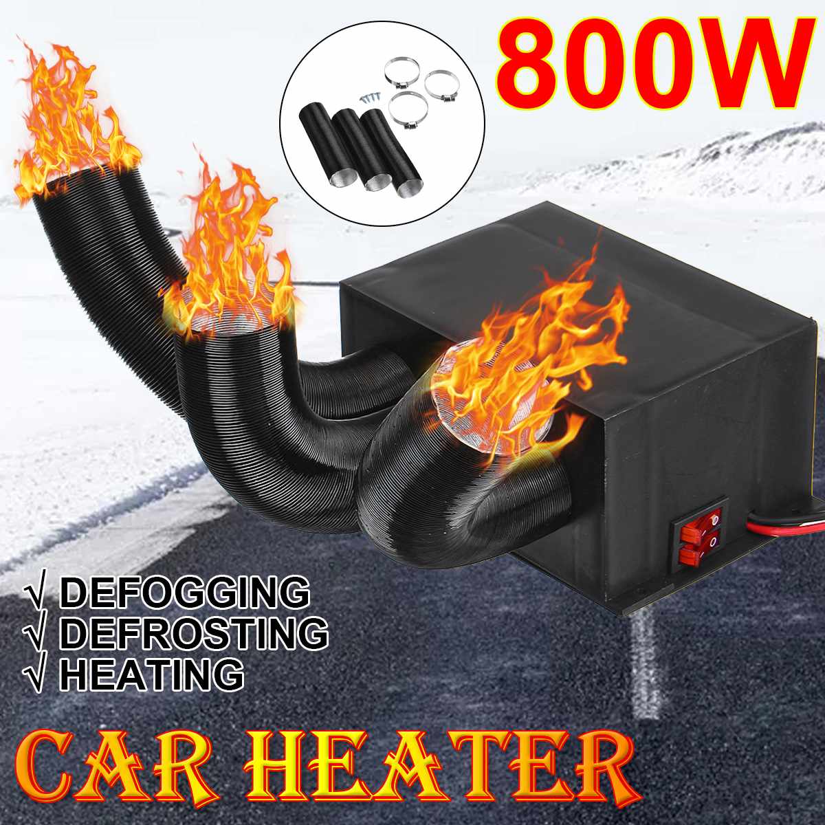 Generic Autoverwarmerventilator Efficiënte 170W Draagbare