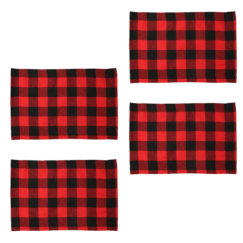 4 Stuks Plaid Gerecht Mat Huishouden Placemat Plaid Tafel Kussen Decor Plaid Tafel Mat