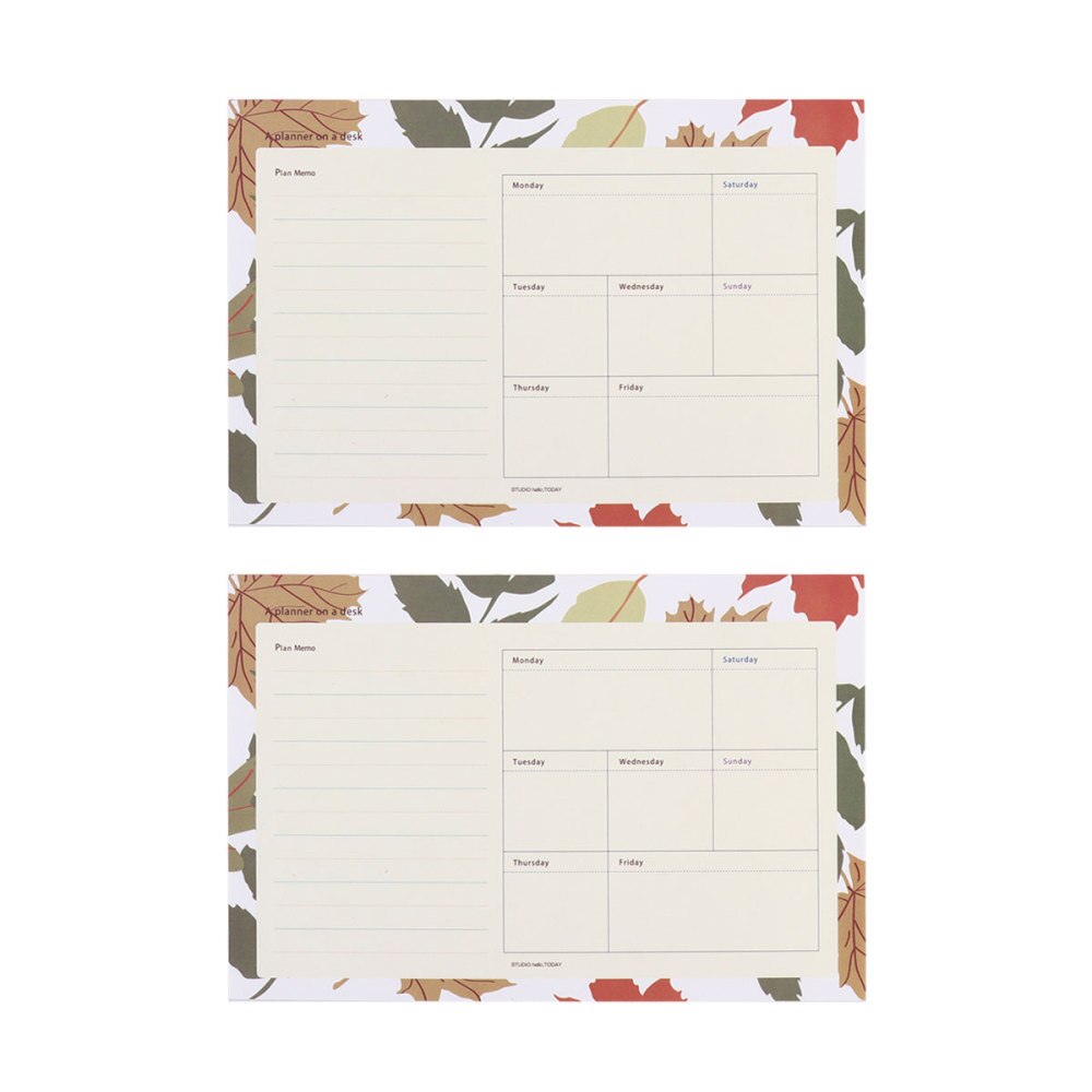 2Pcs Protable Notebook Planner Agenda Schedule Notebooks Diary Year Calendar for Home Office School