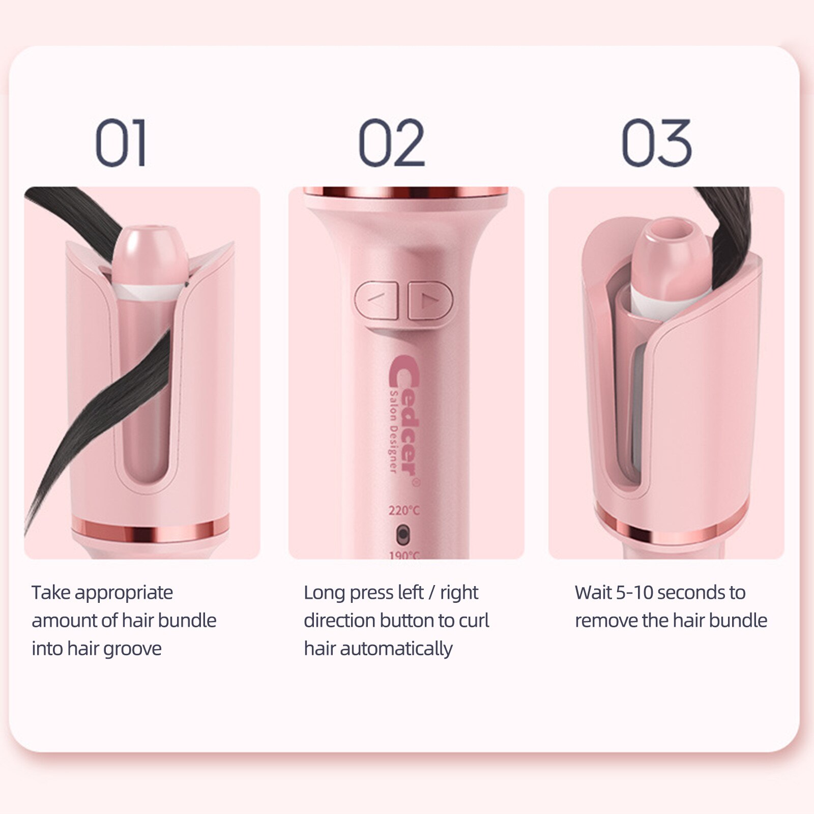 Rizador de pelo eléctrico automático, máquina rizadora de cabello con calefacción rápida
