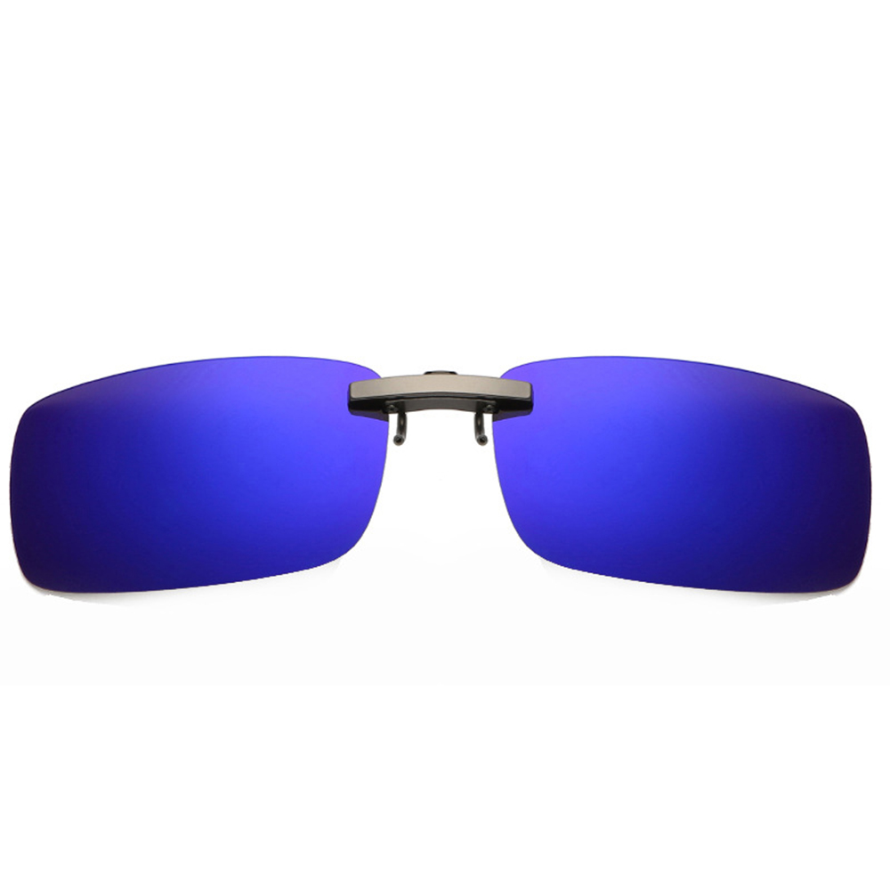 Universele Clip-On Gepolariseerde Zonnebril Auto Driver Bril Anti-Uva UV400 Hd Rijden Lens Clip Op Zonnebril Interieur accessoires: blue