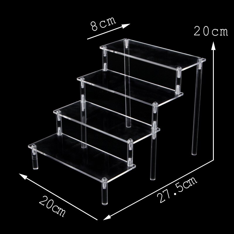 Acrylic Removable Ladder Rack Frame Car Model Toy Perfume Jewelry Display Transparent Action Figure Model Stand Decoration 2022: 20cm-4