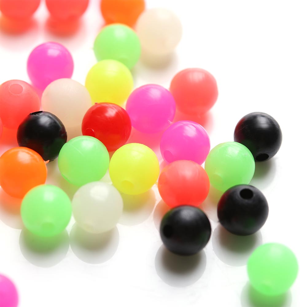 100PCS Mixed Color Round Fishing Cross Beads Double Pearl Floats Ball PE Plastic Stoppers Carp Fishing Tackle Acces