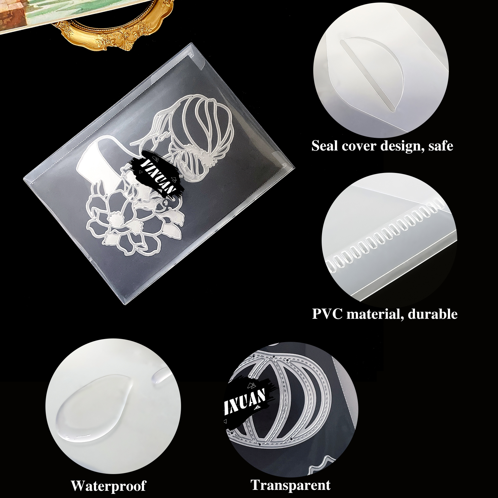 5/10pcs Transparent Storage Bag And Magnetic Mats Store Metal Cutting Dies Silicone Stamp Bump Template Stickers Cover