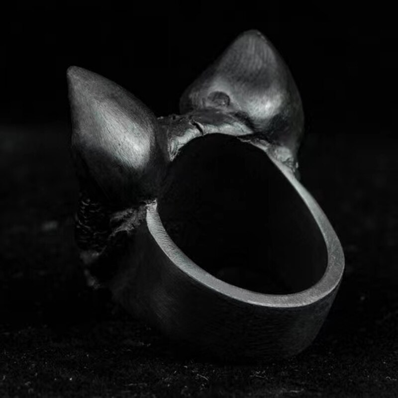 Rebellious Punk Gothic Men&#39;s Calvarium Satanic Skull Ring Men Motorcycle Stainless Steel Biker jewellery Halloween