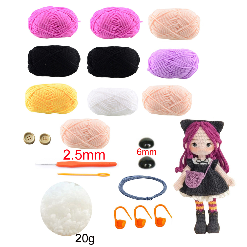 Joli Gril Crochet Kit poupée bricolage tricot amigurumi Crochet animaux kits noël chat chien lapin jouet oiseau insecte fait à la main: Foncé Vert