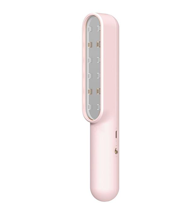 Portable UV Handheld Light Sanitizer Wand Ultraviolet Disinfection Lamp USB Charging UVC Sterilizer Light For Home Travel: A Pink