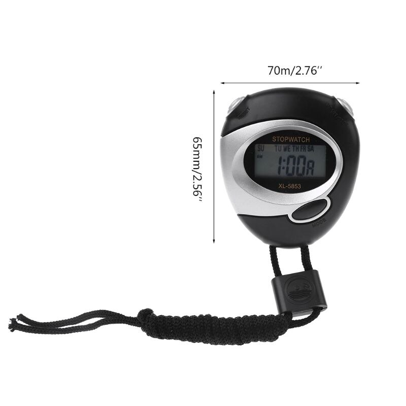 Sports Stopwatch Counter Timer Chronograph LCD Digital Handheld for Running with Battery
