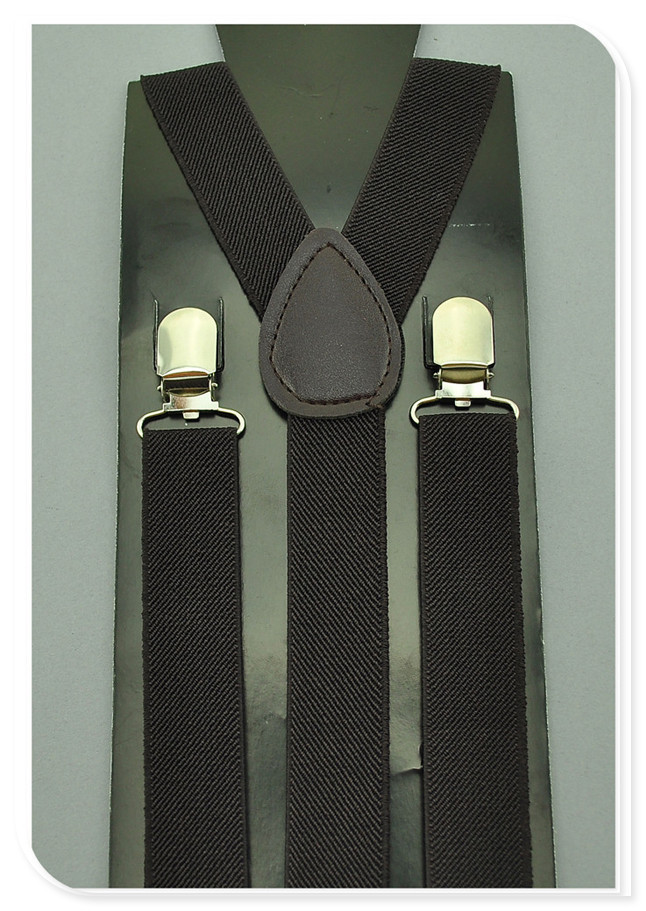 -KIDS Bretels 2.5 cm x 65 cm 36 kleuren Mix JONGENS/MEISJES Bretel Elastische Bretels slim Jarretelle Y-back Bretels: Brown