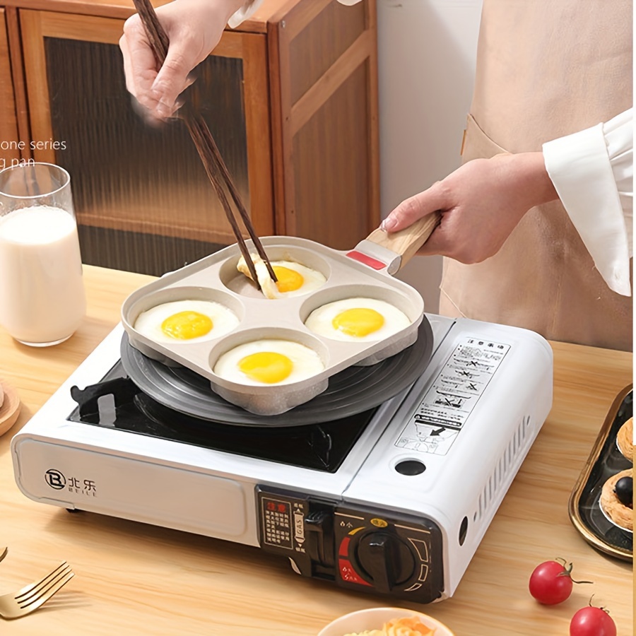 Padella per uova multifunzionale da 1 pezzo con coperchio - Adatta per pancake all'uovo compatibile con fornello a gas e piano cottura a induzione