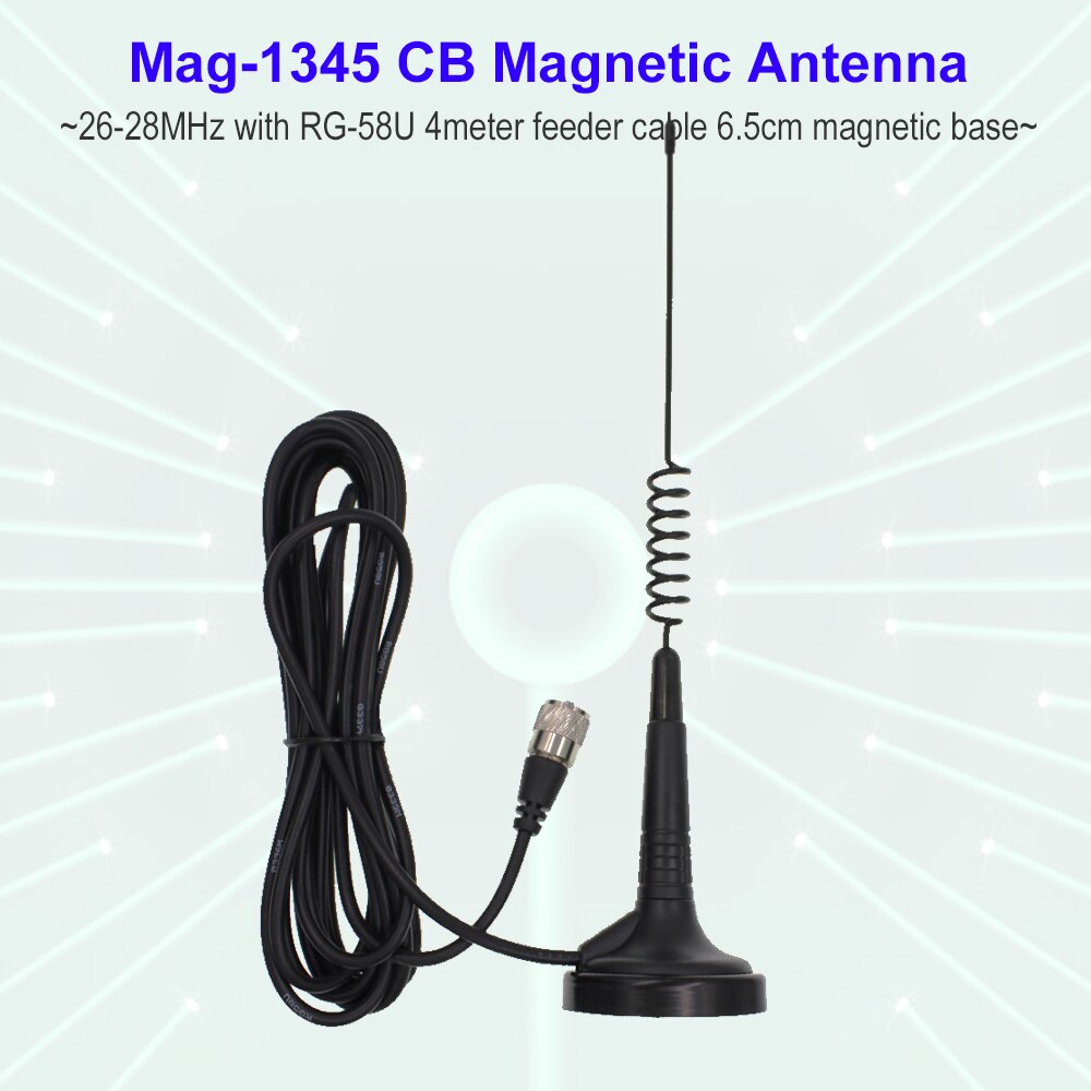 Mag-1345 Met 4 Voor CB-40M CB27 Meter Feeder Kabel Center 27Mhz High Gain PL259 Connector Met 4M Kabel Magnetische Antenne