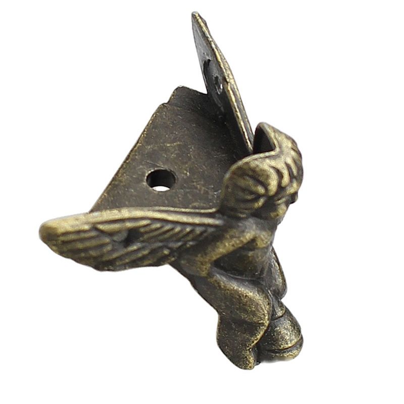 4 stk antik bronze engle æske trækasse hjørnebeskytter møbelindretning