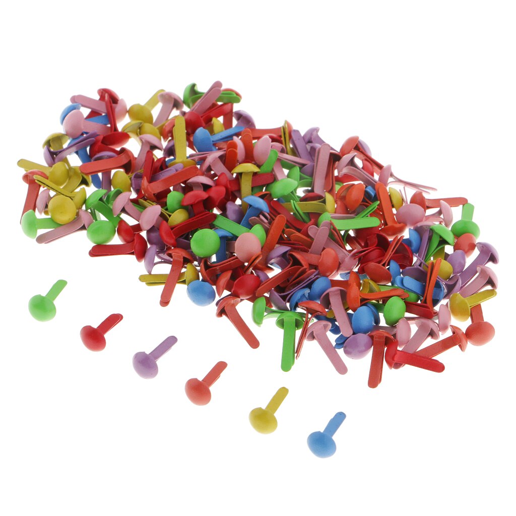 800pcs Mini Decorative Round Head Split Pins Metal Brads Paper Fasteners for Scrapbooking Paper Craft Office Stationery