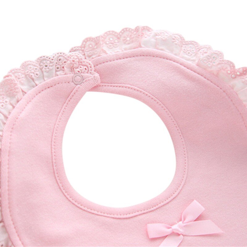 Bebê meninas babadores corton botão snap babadores algodão bonito laço babadores à prova dwaterproof água saliva toalhas