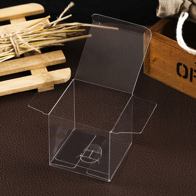 10 Uds. De cajas transparentes de PVC para regalar golosinas de boda para invitados cuadrados, caja de para Baby Shower, decoración para de cumpleaños y boda: 8x8x8cm