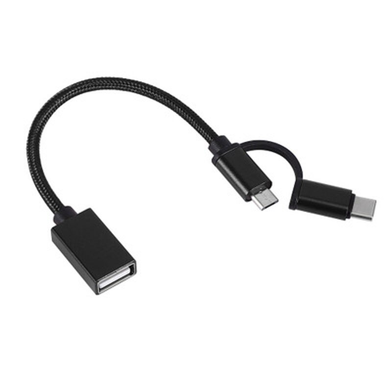 Type -c 2- in -1 otg micro usb type-c weeft een twee-in-één otg-adapter mini usb-kabel