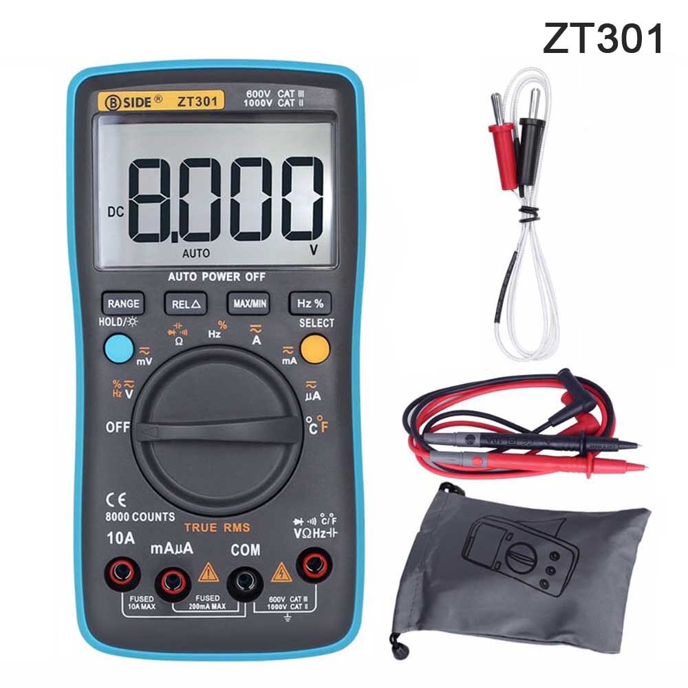 Digitale Multimeter True Rms Backlight Ac/Dc Amperemeter Voltmeter Ohm Draagbare Voltage Meter Bside