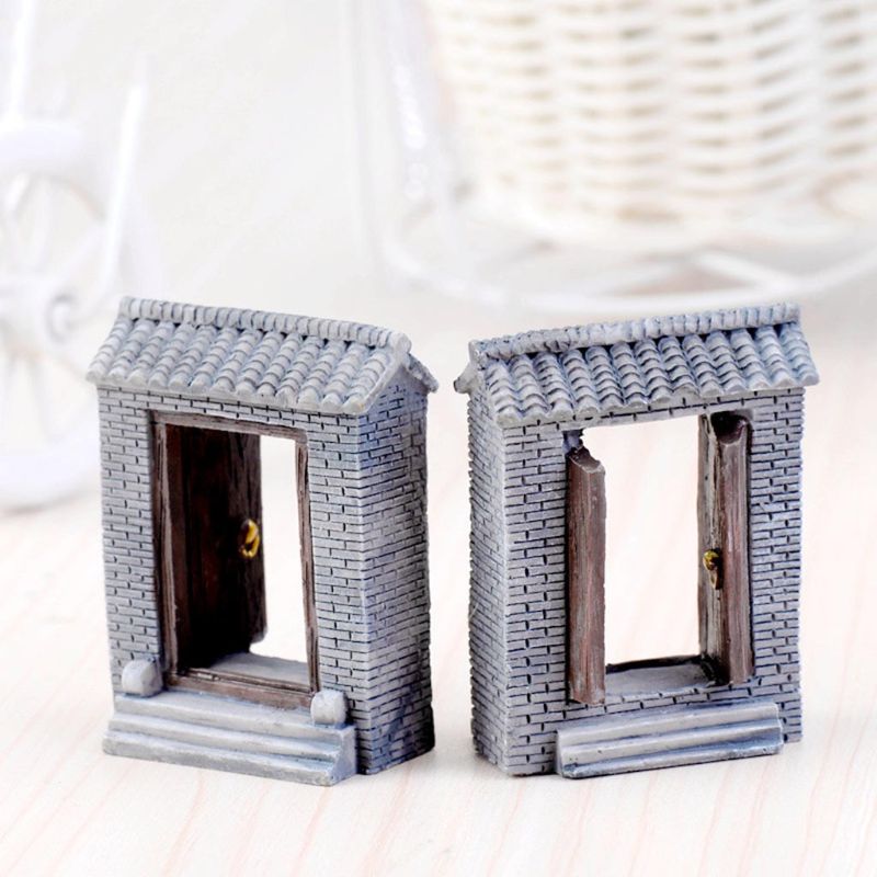 Door Shaped Miniature Gardening Landscape Micro Garden Bonsai Decor Resin Craft