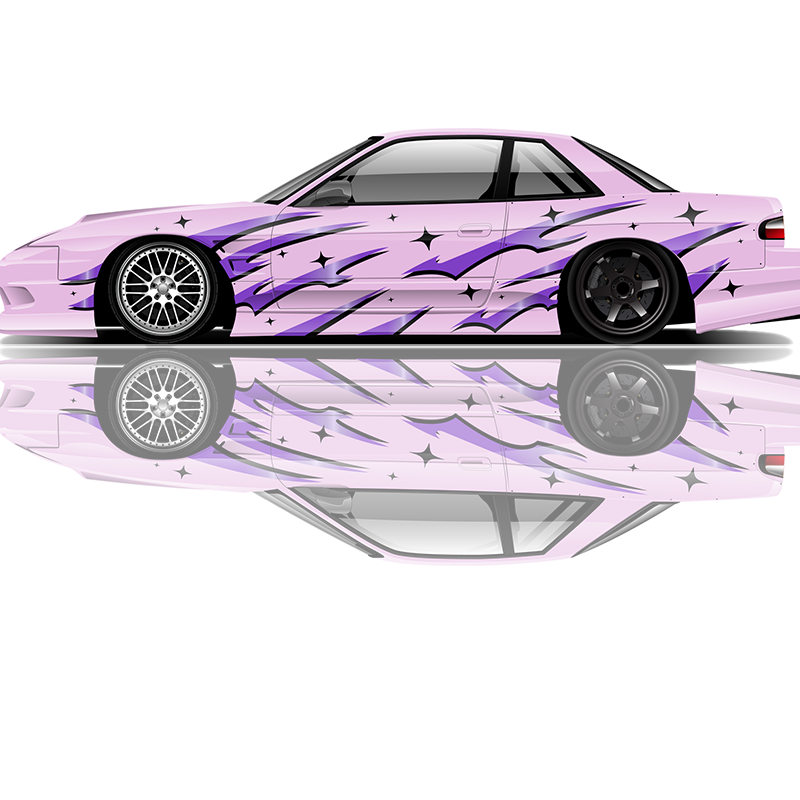 flame Car stickers modified racing car SUV accessories packaging decals PVC custom side graphic stickers decals: M / black