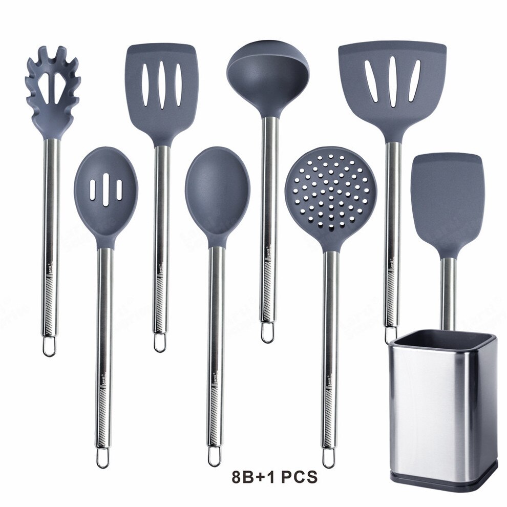 Silikon Küche Utensil einstellen nicht Stock geschirr Spatel Schaufel Löffel Dreher Kochen Werkzeug Wärme Beständig Cookwear Zubehör: gelb