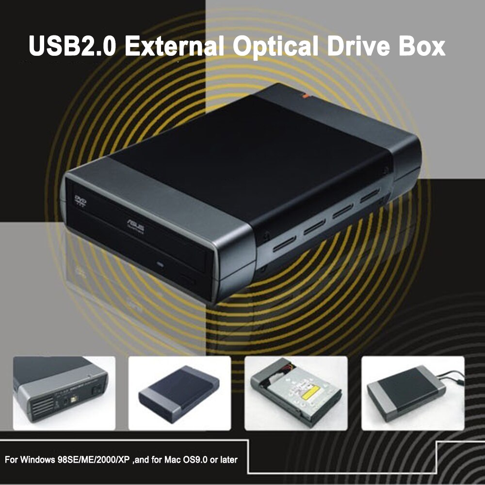 5.25 inch USB 2.0/USB 3.0 SATA External Optical Drive Case Enclosure Box Adapter For Windows XP For Mac PC