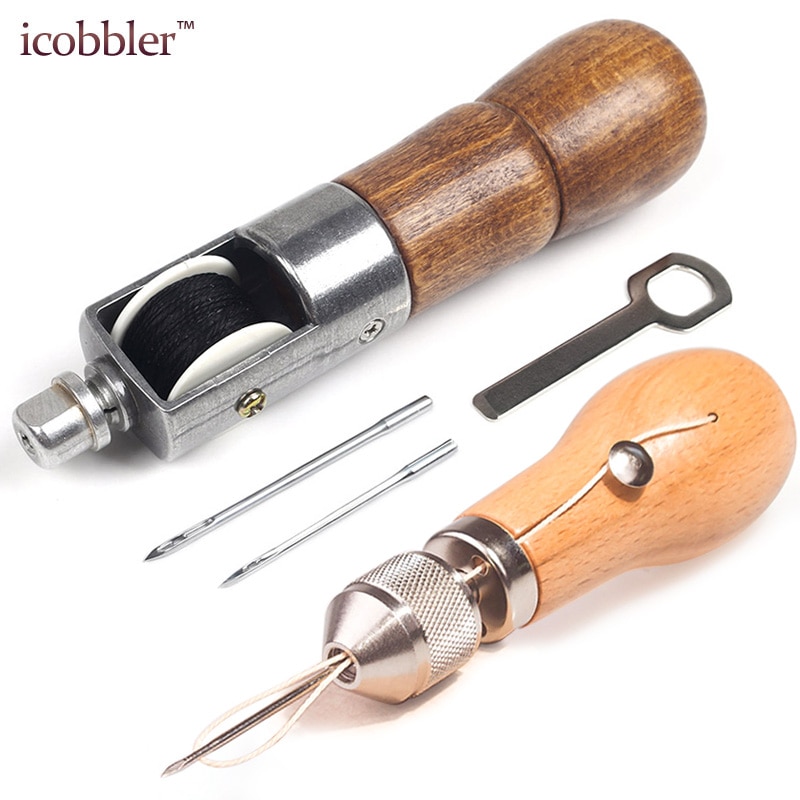 Stitcher Sewing Awl Hand Stitcher Repair Tool Kit Leather and Heavy Fabrics Stitching Belt Strips Shoemaker Tools