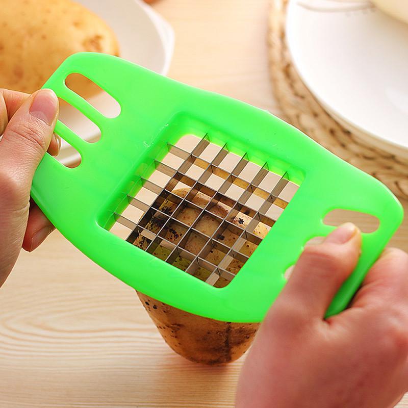 Handig Aardappel Snij-inrichting Frietjes Aardappelen Snijden Roestvrij Staal Multifunctionele Handleiding Aardappel Cutter Keuken Gadgets