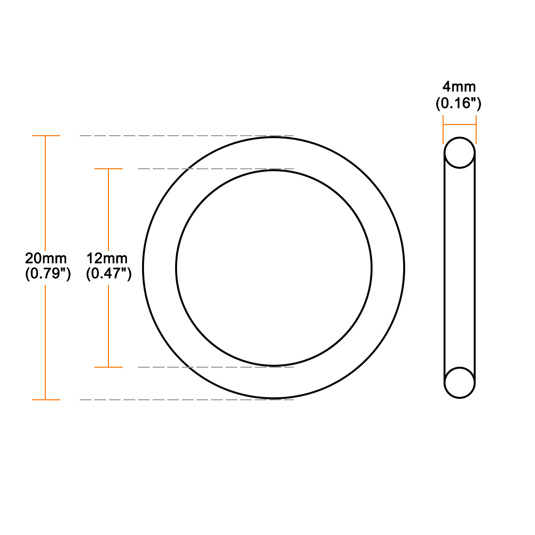 10 Stück nbr O-Ring Gummi dichtungen 4mm Querschnitt Durchmesser. Dicht rings atz O-Ringe aus Nitril kautschuk metrische runde Dichtung